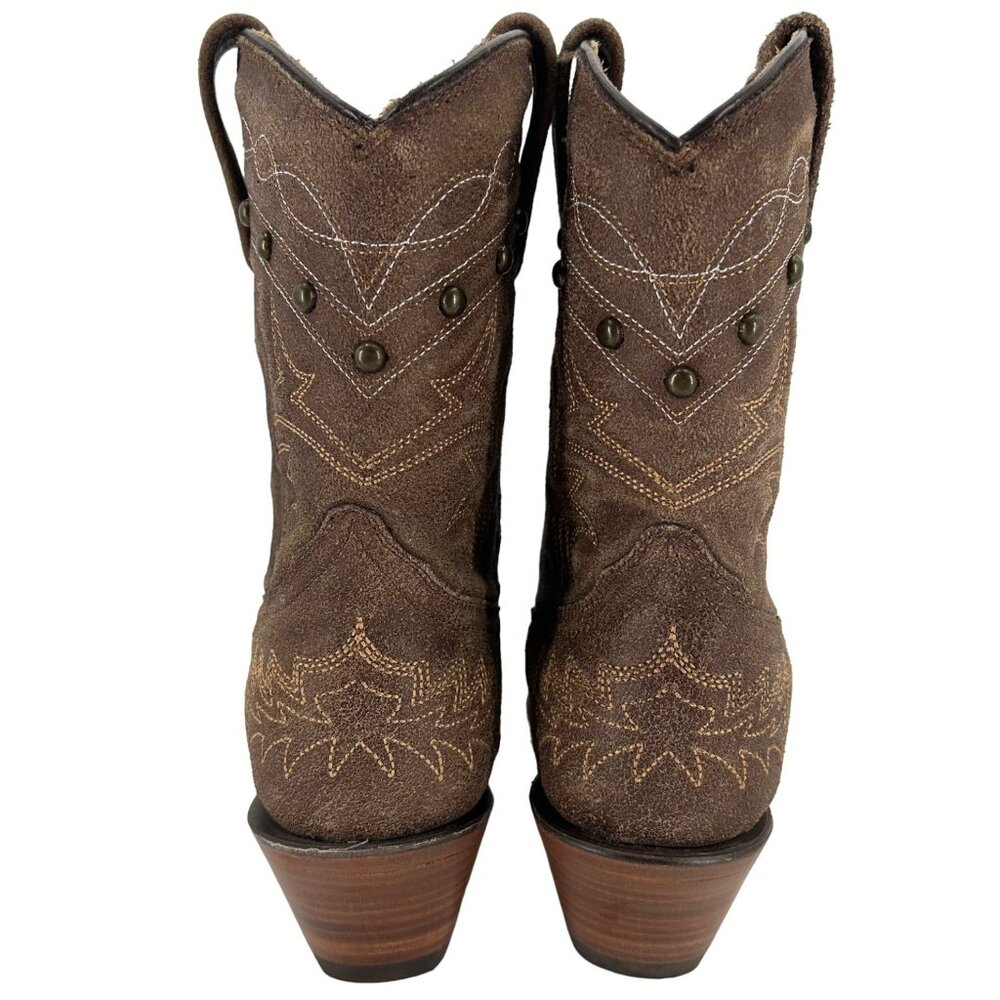 Corral Boots Women's 8M Brown Suede Leather Studded Ropers Cowboy Western Boots - Picture 6 of 16